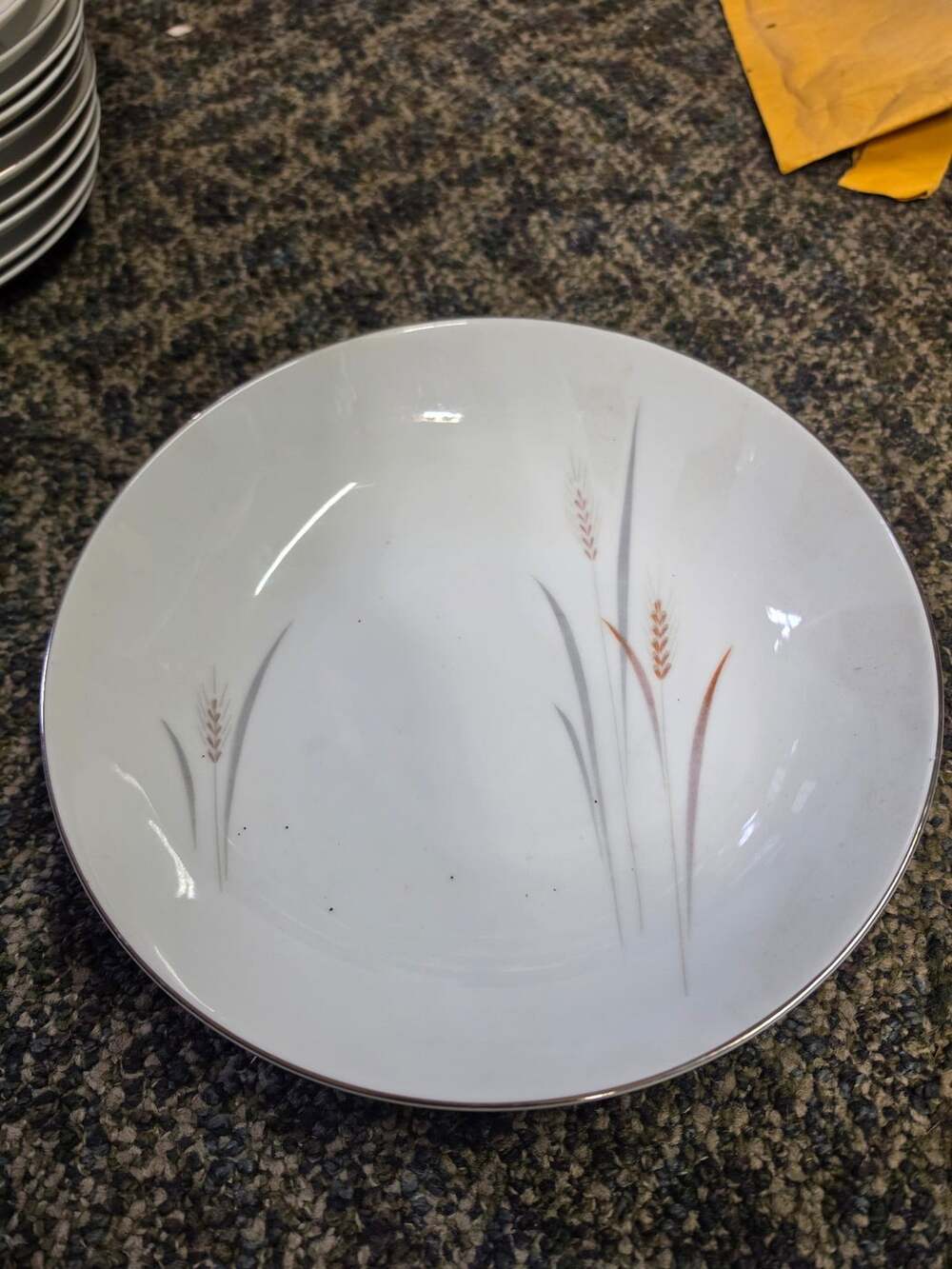 Max Schonfeld Platinum Wheat Fine China Serving Bowl